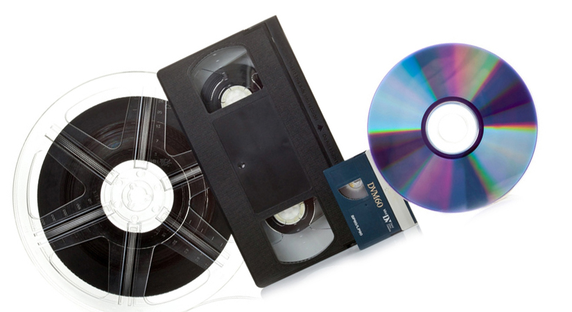 DVDs VHS CDs MinDV, reel to reel